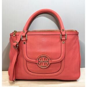 Tory Burch Amanda Pebble Leather Double Zip Tote Bag